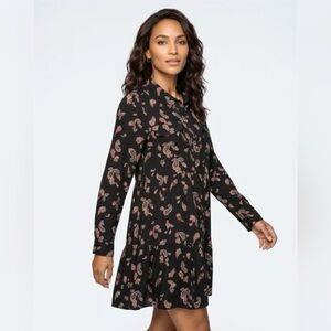 BLACK PAISLEY BUTTON DOWN WESTERN DRESS, SO SIZE XL